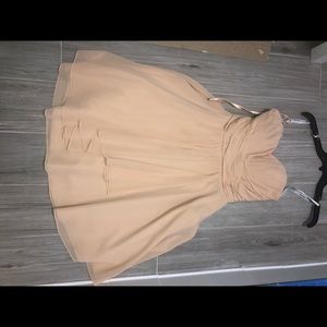 Nude Elegant Strapless Dress
